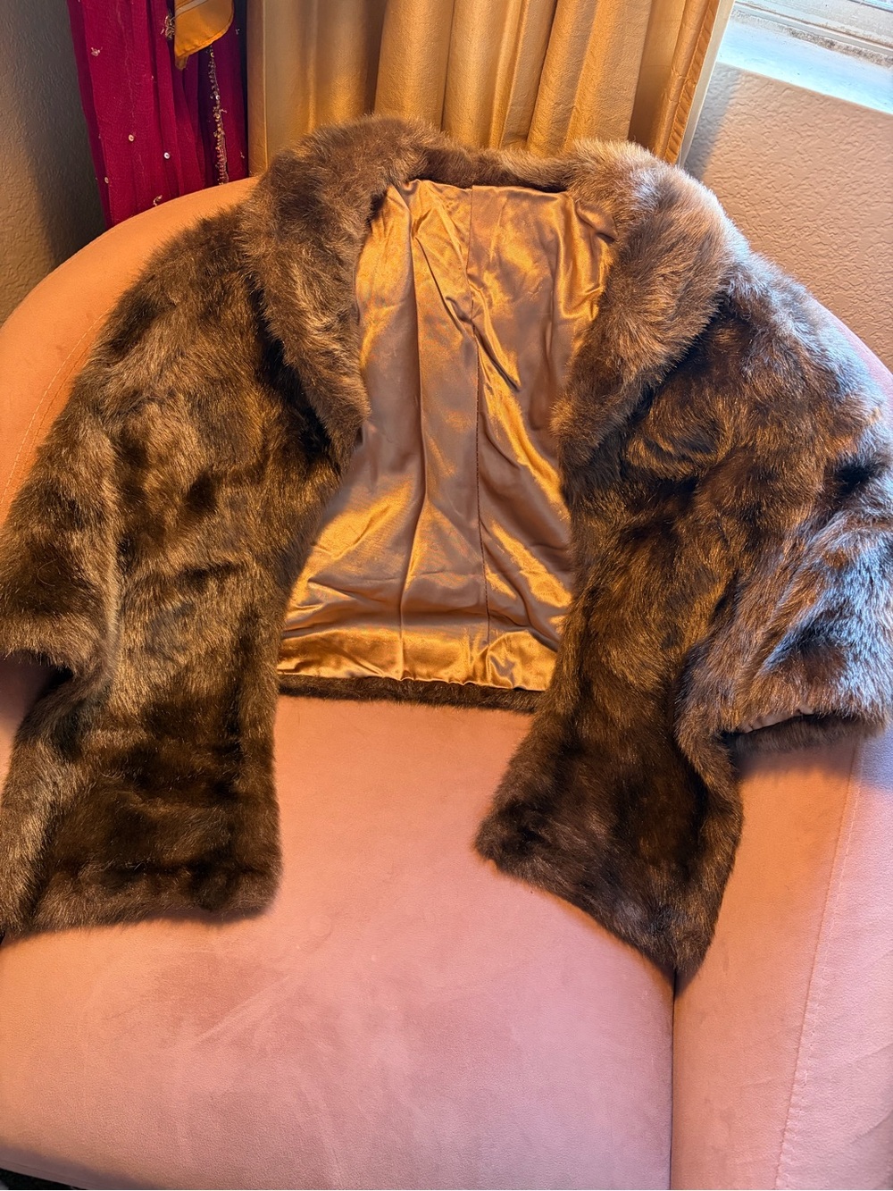 Vintage Regina Glenara by Glenoit Faux Fur Coat Brown Glam Jacket